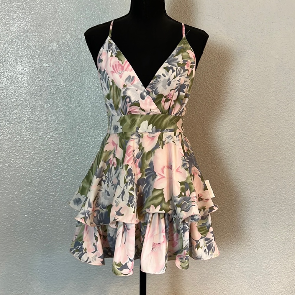 Floral V-Neck Mini Dress